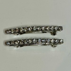 Silver Rhinestone Bridal Bride Wedding Day Hair Clip Barrette 2”